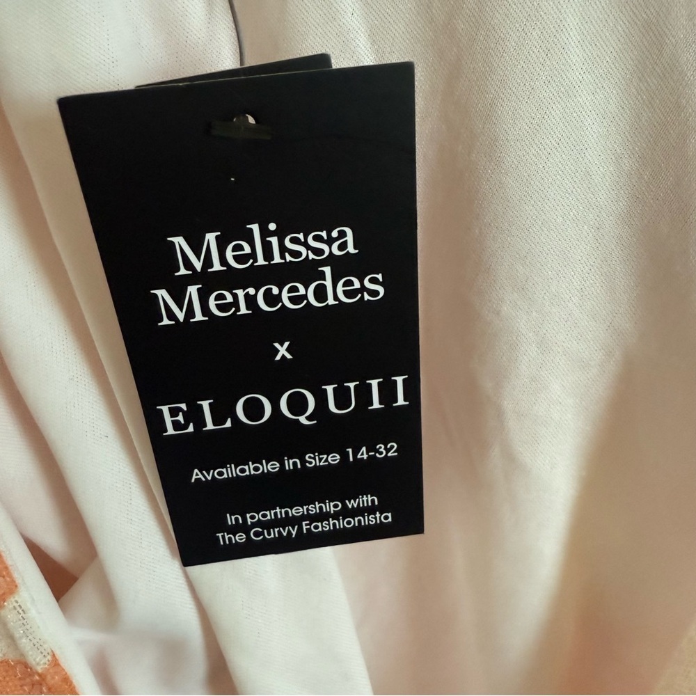 Melissa Mercedes x Eloquii Sequin Dress 24 Pink Orange Open Back Long Sleeves - Picture 6 of 6